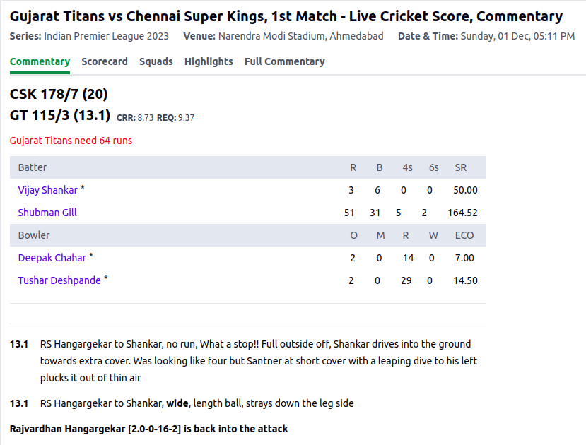 Cricbuzz Clone